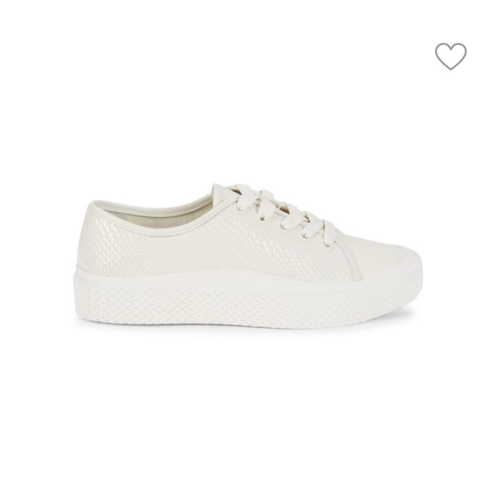 Dolce Vita Valor Embossed leather lace up sneakers, white, 8 - Picture 1 of 7